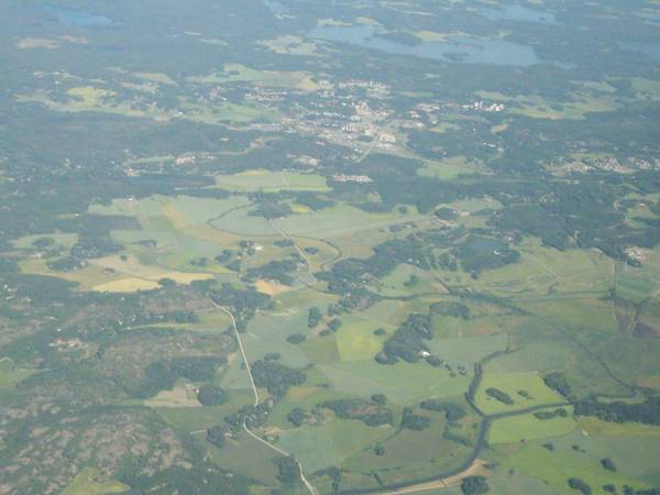 フィンランドの大地を上空から