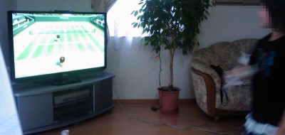 早速 Wii で大画面を堪能中! 早速 Wii で大画面を堪能中!