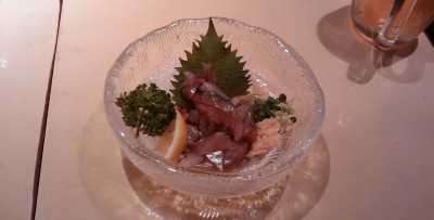 あじのたたき。上品で夏にはいいっすね。