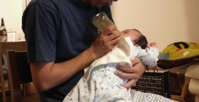 新米パパ。頑張っています