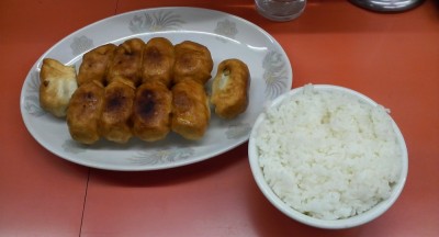 シンプルにライスと餃子