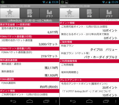 まだパケホ加入中に見えるけど、実は入ってませんの♪